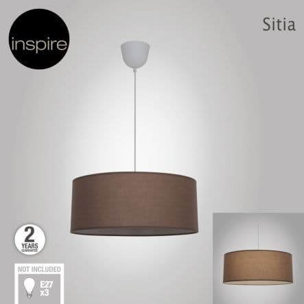 SITIA CHANDELIER FABRIC DOVE GREY D48 3XE27=60W - best price from Maltashopper.com BR420003103