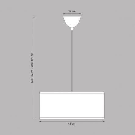 Bricocenter SITIA CHANDELIER FABRIC DOVE GREY D48 3XE27=60W