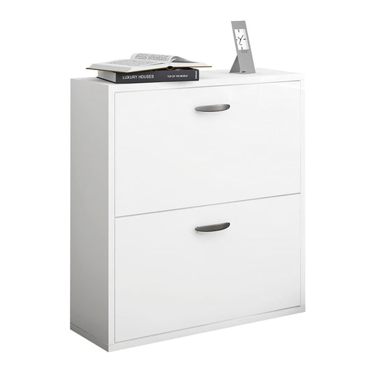 DOUBLE SHOE CUPBOARD 2 DOORS W/FEET - WHITE 73X25X80 - best price from Maltashopper.com BR440002752