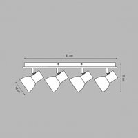 VENOSA SPOTLIGHTS WOOD AND METAL WHITE 10X61X19CM 4XE14=15W - best price from Maltashopper.com BR420007016