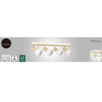 VENOSA SPOTLIGHTS WOOD AND METAL WHITE 10X61X19CM 4XE14=15W - best price from Maltashopper.com BR420007016