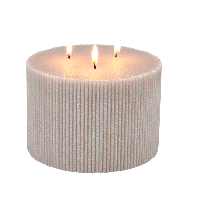 RUSTIC Gray wavy candle H 10 cm - Ø 15 cm - best price from Maltashopper.com CS677355