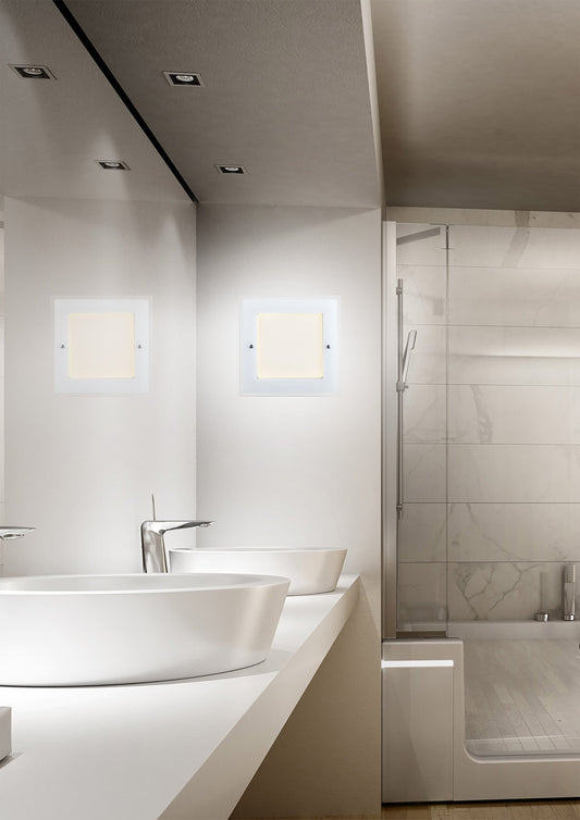 POLLY CEILING LAMP WHITE GLASS 27X5X27 CM LED18W NATURAL LIGHT
