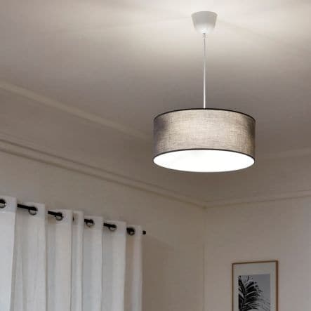 SITIA CHANDELIER FABRIC GREY D48 3XE27=60W - best price from Maltashopper.com BR420003105