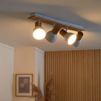 VENOSA SPOTLIGHTS WOOD AND METAL WHITE 10X61X19CM 4XE14=15W - best price from Maltashopper.com BR420007016