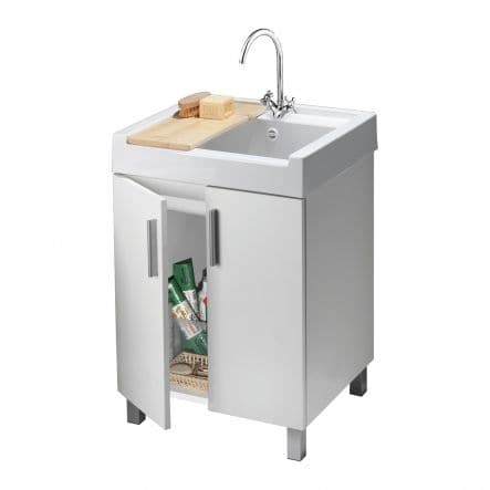 MAVI WASHBASIN UNIT W 60 D 50 H 84 CM VENEERED TUB RESIN WHITE - best price from Maltashopper.com BR430004885