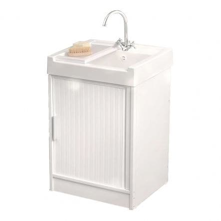 ICE WASHBASIN CABINET W 60 D 50 H 84 CM RESIN WHITE SHUTTER - best price from Maltashopper.com BR430004874