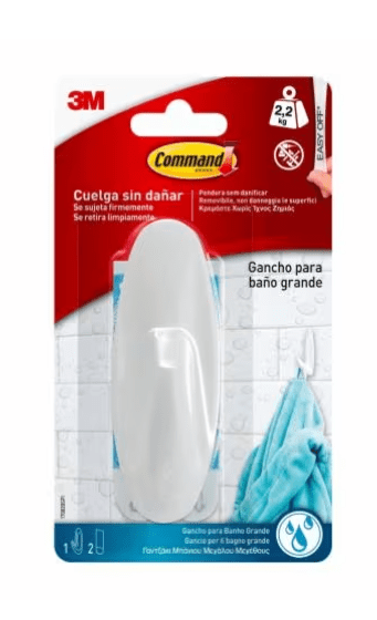 Bricocenter OVAL WHITE ADHESIVE HOOK FOR COMMAND BATHROOM LARGE 2.3 KG