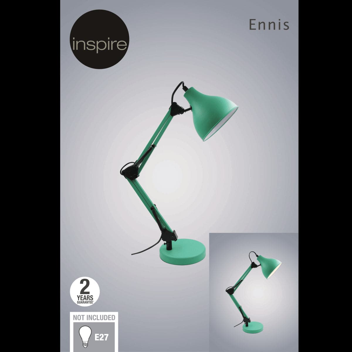 STUDIO LAMP ENNIS METAL GREEN H54 E27=40W - Premium Studio Lamps from Bricocenter - Just €30.99! Shop now at Maltashopper.com