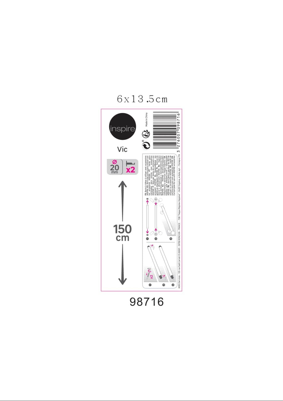Bricocenter CHROME METAL VIC POLE 150 CM D20