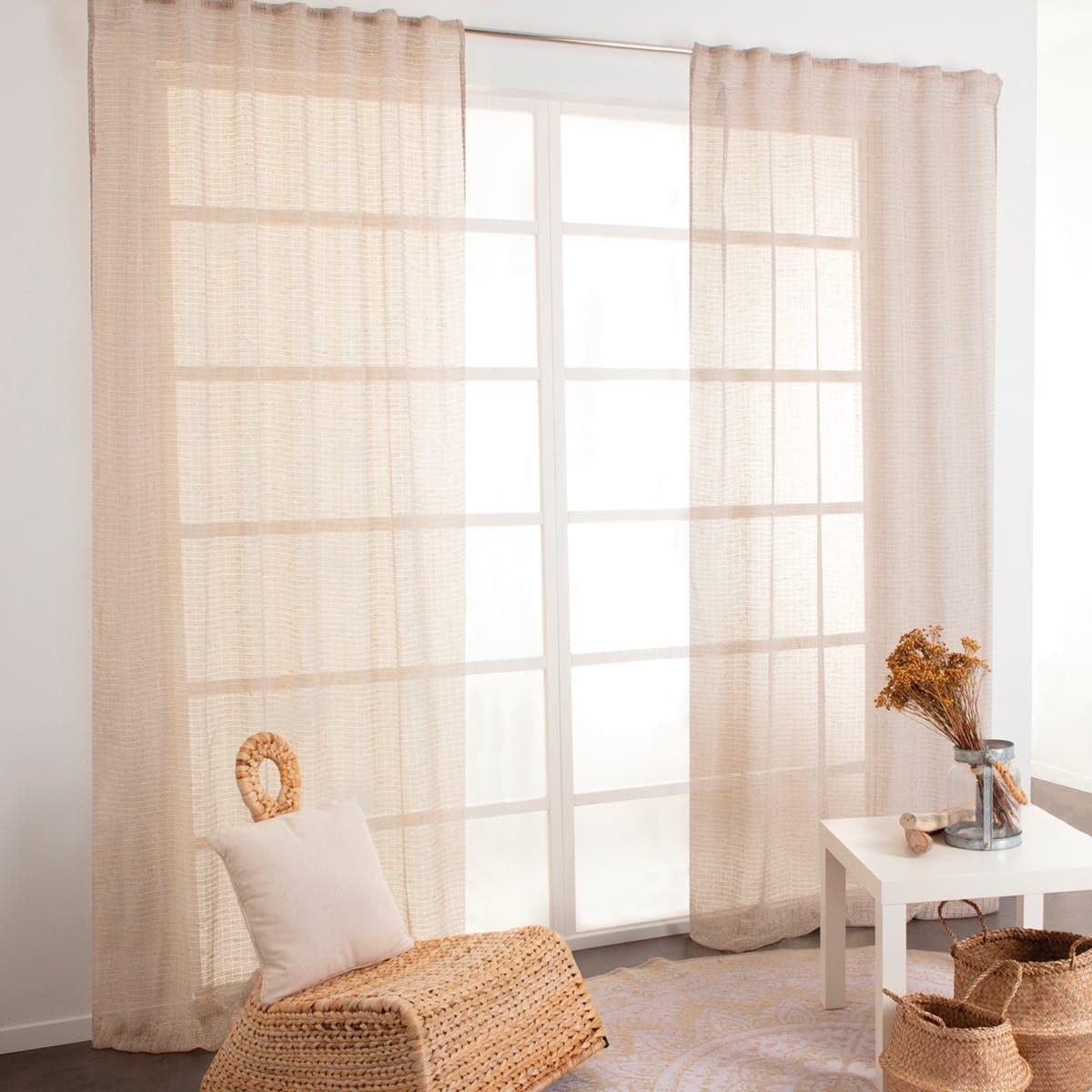 APOLINE DOVE GREY FILTER CURTAIN140X280CM WEBBING AND CONCEALED HANGING LOOP - best price from Maltashopper.com BR480009563