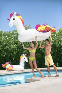 RIDEABLE LARGE UNICORN 220X195 CM, WITH HANDLES AND CUP HOLDER - Premium Swimming pool accessories from Bricocenter - Just €33.99! Shop now at Maltashopper.com