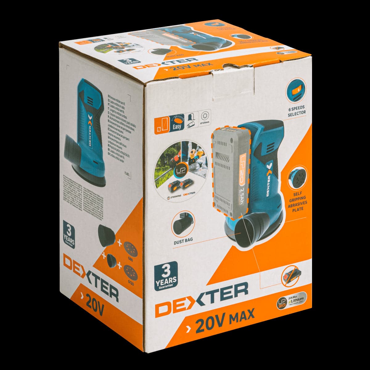 DEXTER 20V RANDOM ORBITAL SANDER WITHOUT BATTERY - best price from Maltashopper.com BR400002928