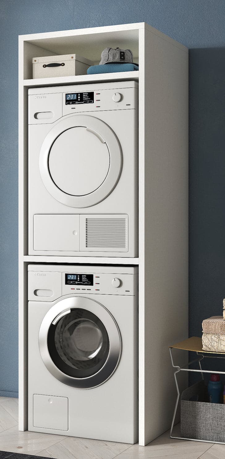 COMBINATION CABINET FOR WASHING MACHINE AND TUMBLE DRYER OPEN H203 - W70 - D64CM WHITE - best price from Maltashopper.com BR440002757