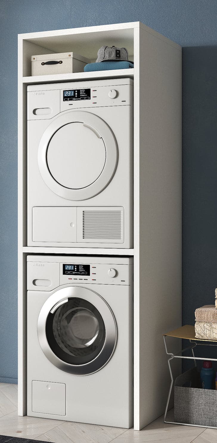 Bricocenter COMBINATION CABINET FOR WASHING MACHINE AND TUMBLE DRYER OPEN H203 - W70 - D64CM WHITE