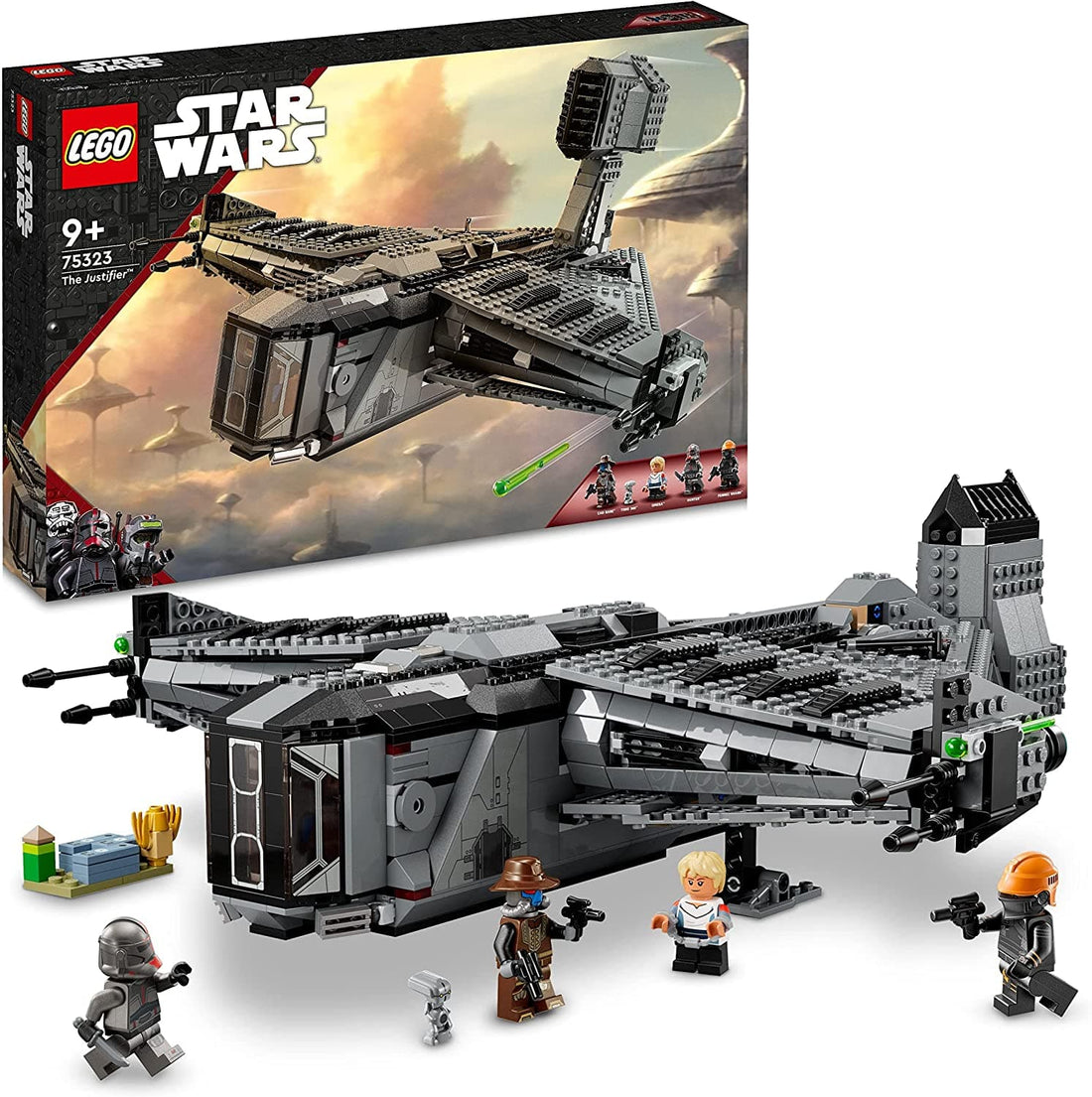 LEGO Star Wars The Justifier Buildable Toy Starship with Cad Bane Minifigure and Todo 360 Droid Figure, The Bad Batch Set