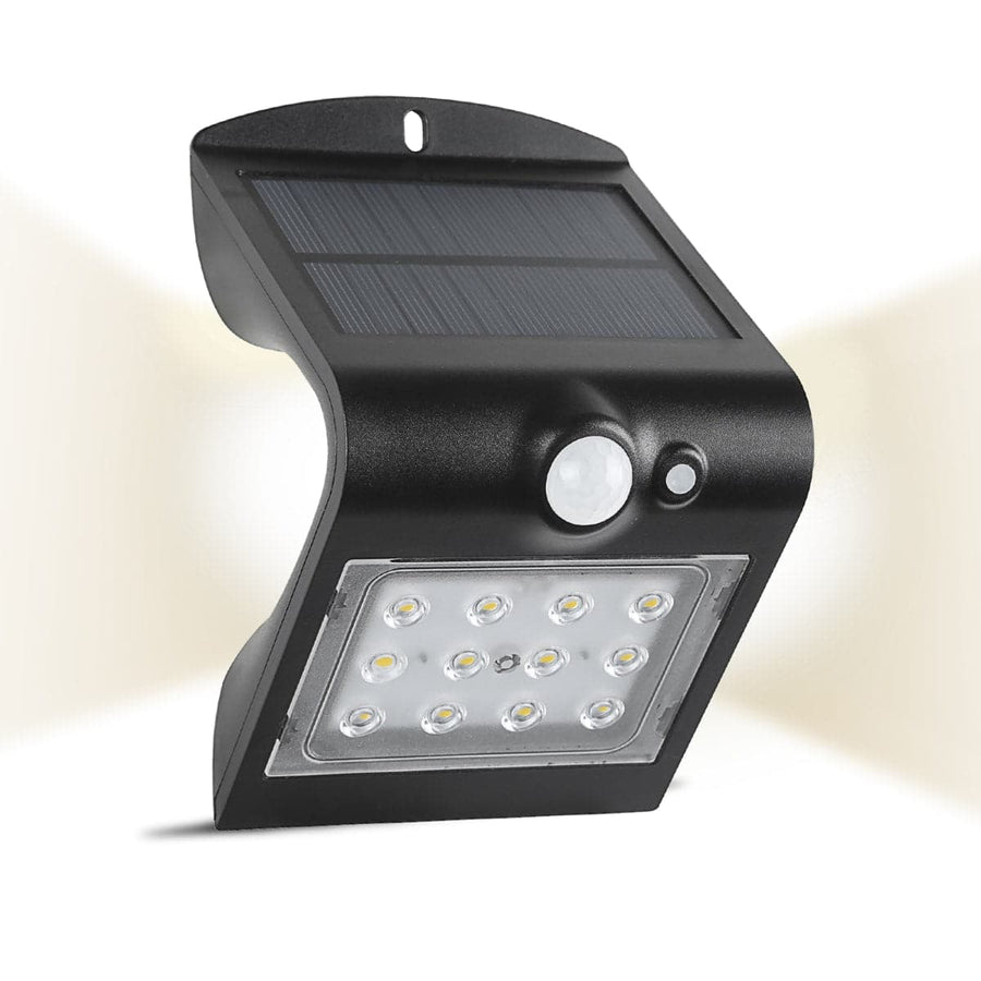 Bricocenter KANO SOLAR WALL LIGHT PLASTIC BLACK D7.9 H14.5 CM LED 9.6W NATURAL LIGHT WITH MOTION SENSOR