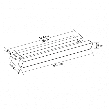MIRROR REVOL PLASTIC BLACK 60.7 CM LED 10W NATURAL LIGHT IP44
