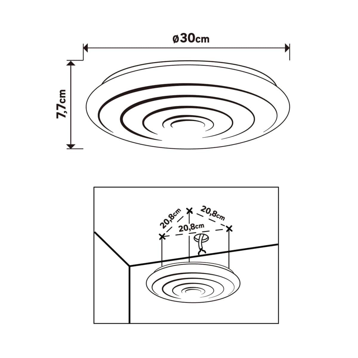 Bricocenter CEILING LIGHT FLOW METAL WHITE D30 CM LED 24W CCT DIMMABLE IP44