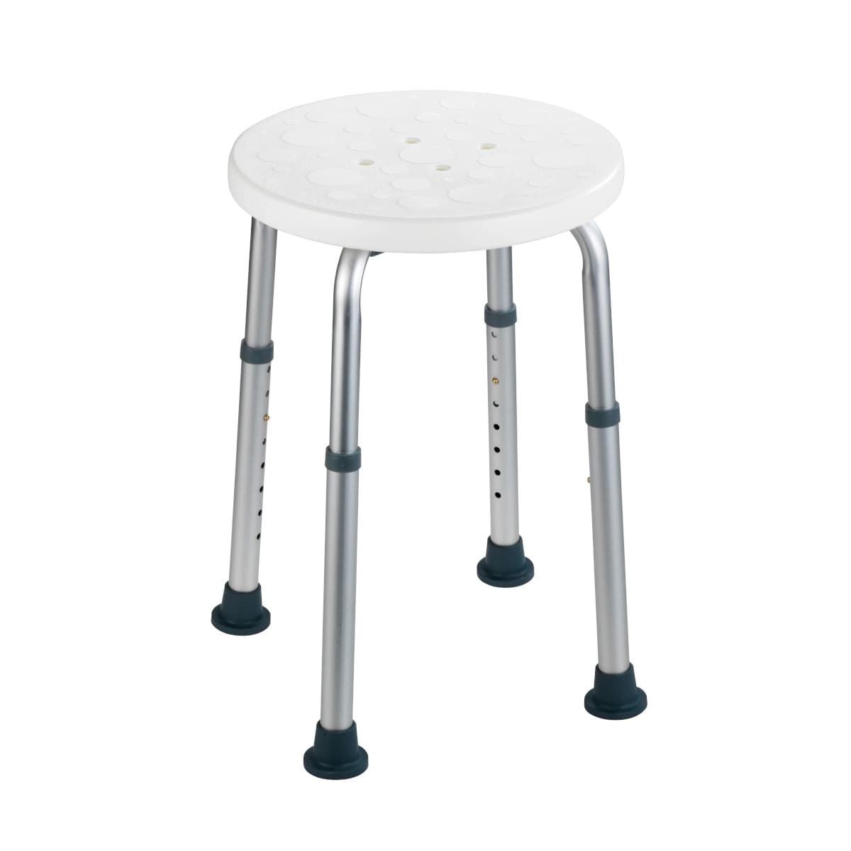 HEIGHT-ADJUSTABLE SHOWER STOOL WHITE/ALUMINIUM - best price from Maltashopper.com BR430007397