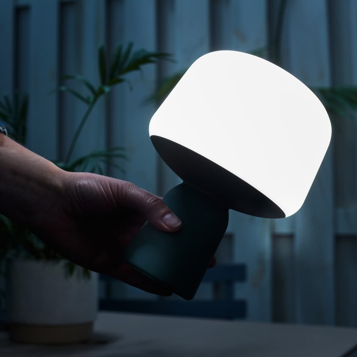 PORTABLE LAMP LUNO PLASTIC GREEN KHAKI D14.3 H20 CM LED NATURAL LIGHT WITH USB IP44