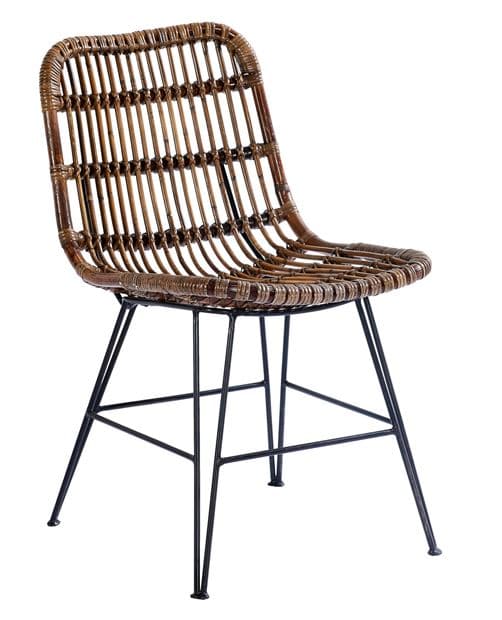 SUMATRA Dining chair black, brown H 83 x W 44 x D 47 cm - best price from Maltashopper.com CS592802