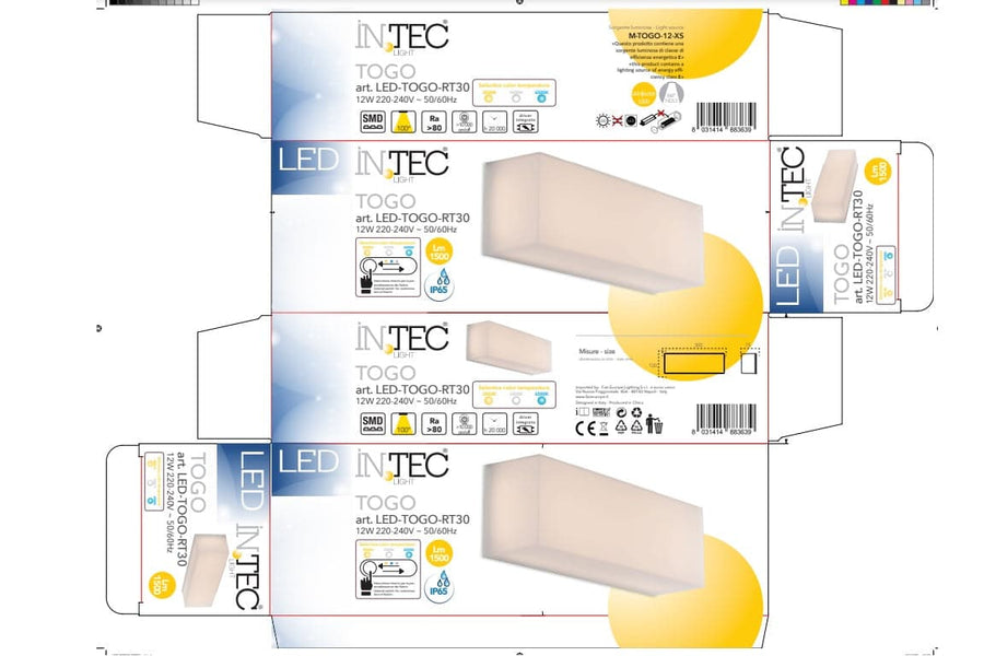 WALL LIGHT TOGO ACRYLIC WHITE 10X30X7,5CM LED 12W CCT