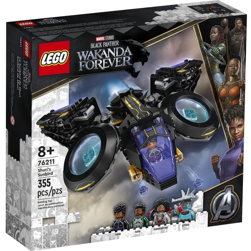 LEGO Marvel Shuri's Sunbird, Black Panther Aircraft - Avengers Superheroes Wakanda Forever Set