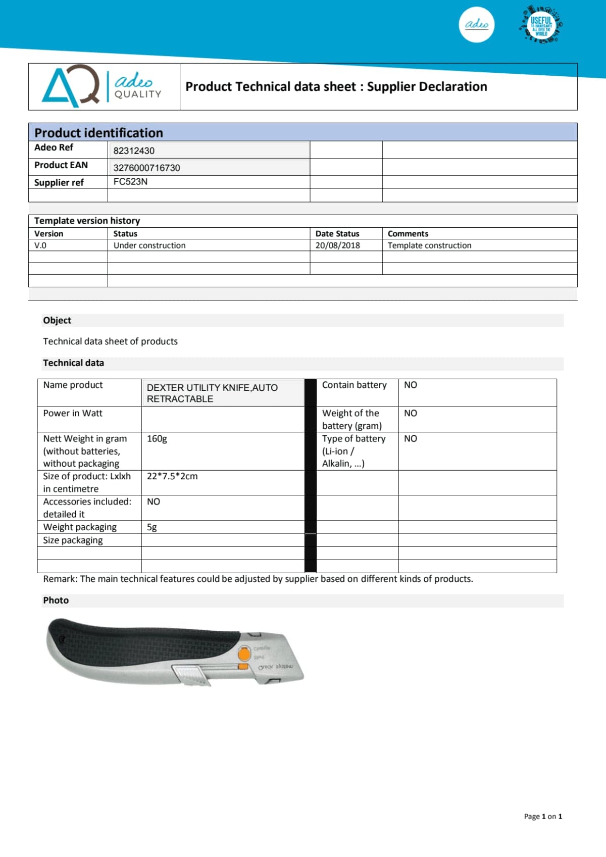 DEXTER PARROT GRIPPER 170MM CHROME VANADIUM