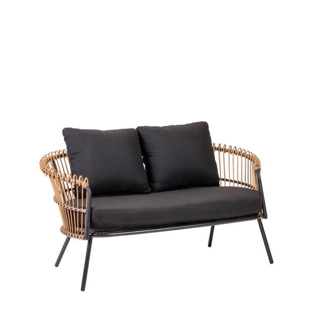 Casa LARGOW Divanolounge black, natural H 72 x W 147 x D 82 cm