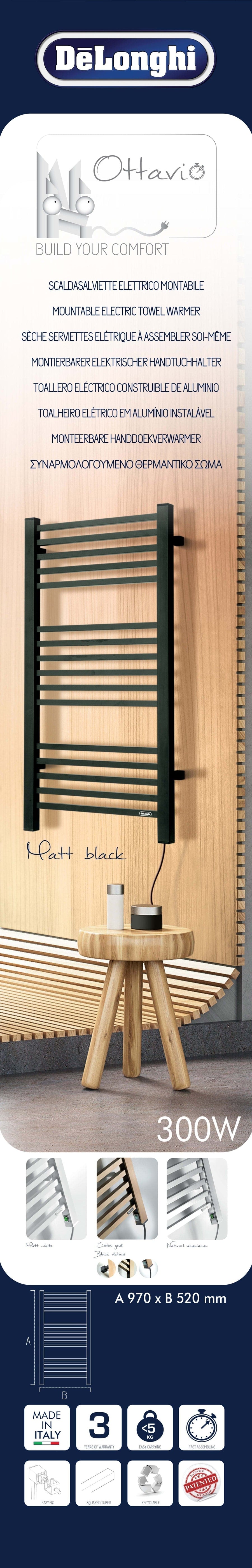 OTTAVIO RADIATOR BLACK H955 L520 DE LONGHI - best price from Maltashopper.com BR430004076