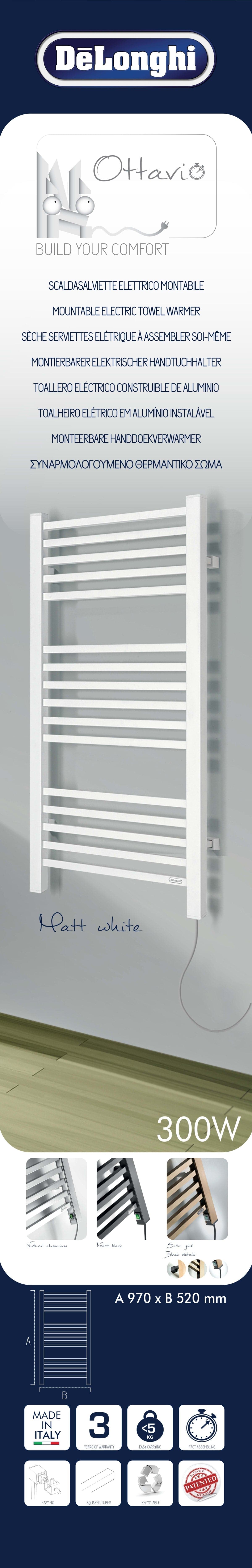 OTTAVIO RADIATOR WHITE H955MM L5 DE LONGHI 20 - best price from Maltashopper.com BR430004075