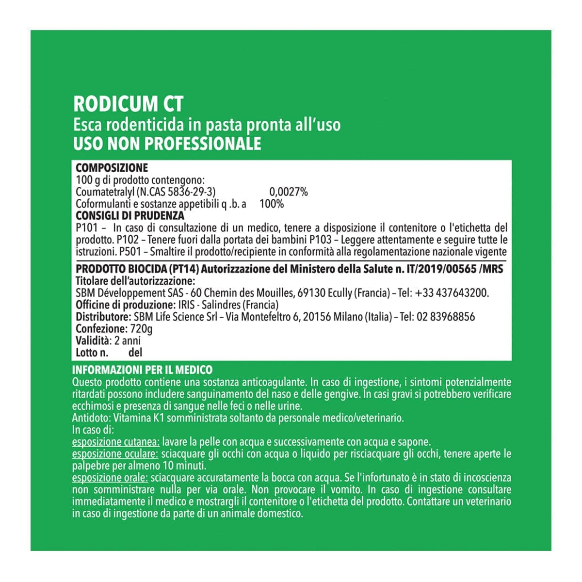 Bricocenter RODICUM RODENTICIDE CT PASTE 720G