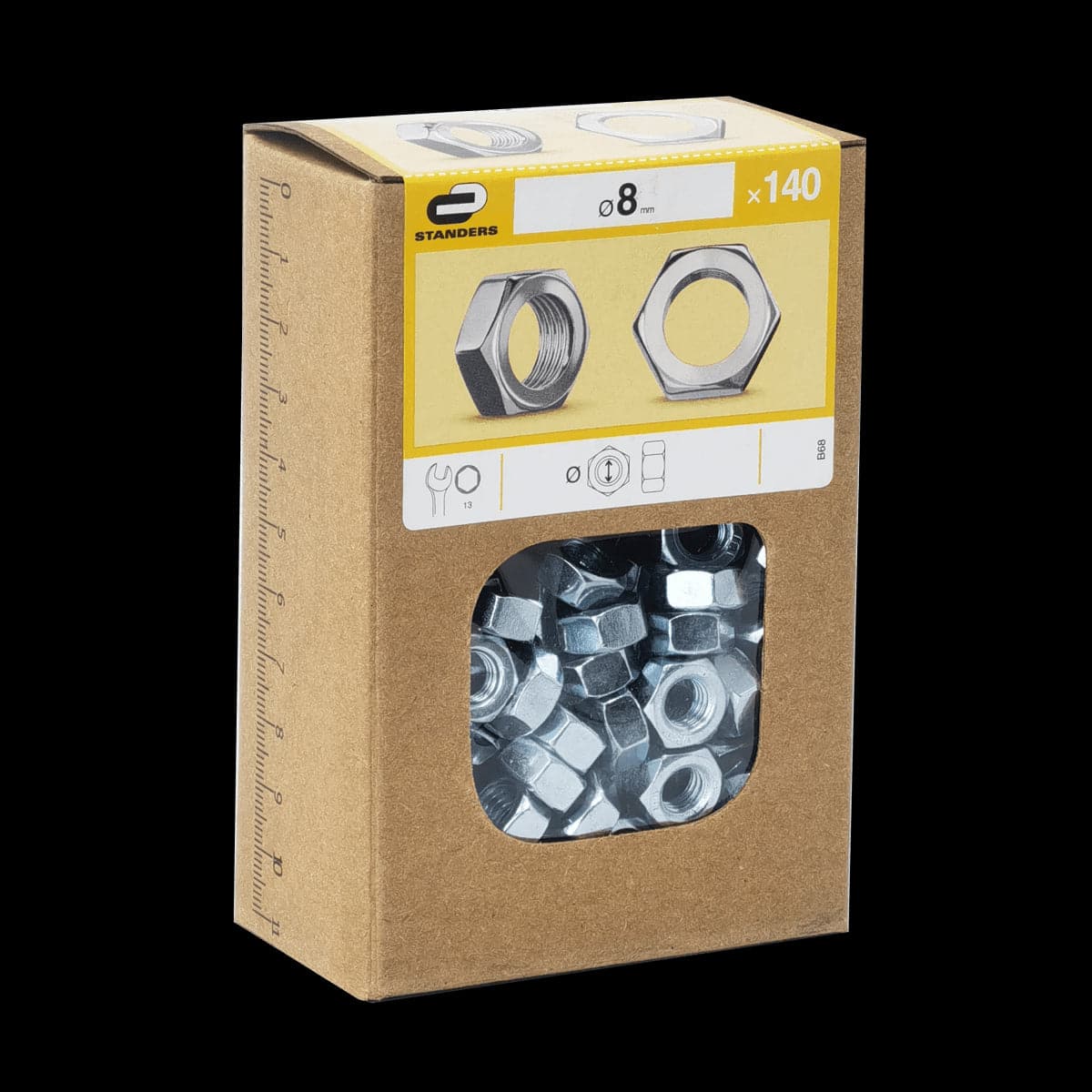 STEEL HEXAGON NUT 8 MM, 140 PIECES - best price from Maltashopper.com BR410006425