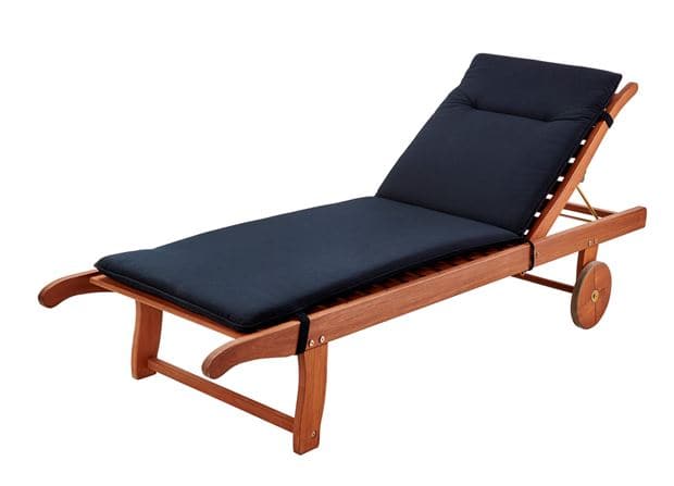 AZUR Garden cushion for sun lounger black H 4 x W 60 x L 178 cm - best price from Maltashopper.com CS654710