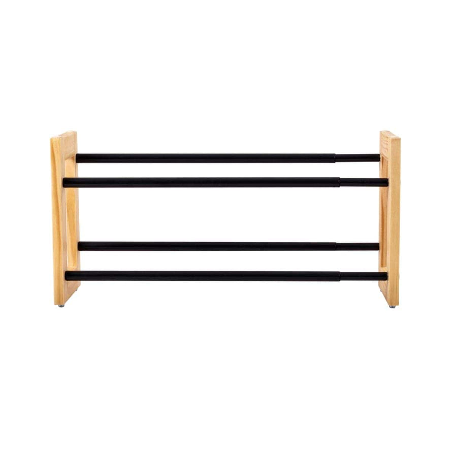 Bricocenter FLACKY EXTENDABLE AND STACKABLE WOODEN METAL SHOE SHELF SPACEO