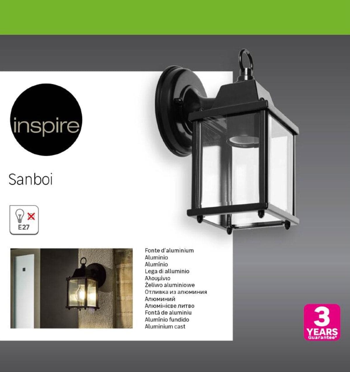 SANBOI ALUMINIUM DOWNLIGHTER BLACK 15X10.5X22.5 CM E27=60W IP44 - Premium Wall sconces and outdoor chandeliers from Bricocenter - Just €20.99! Shop now at Maltashopper.com