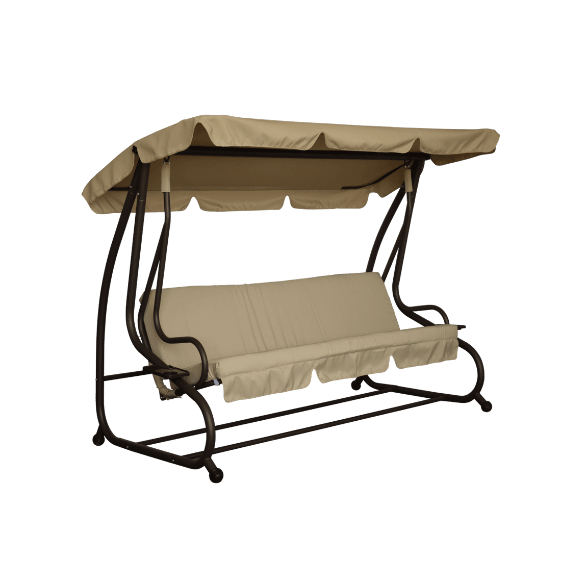 Reclining swing 3 seats 230X120 in brown polyester - best price from Maltashopper.com BR500013592