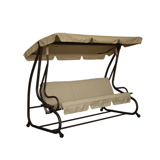 Reclining swing 3 seats 230X120 in brown polyester - best price from Maltashopper.com BR500013592