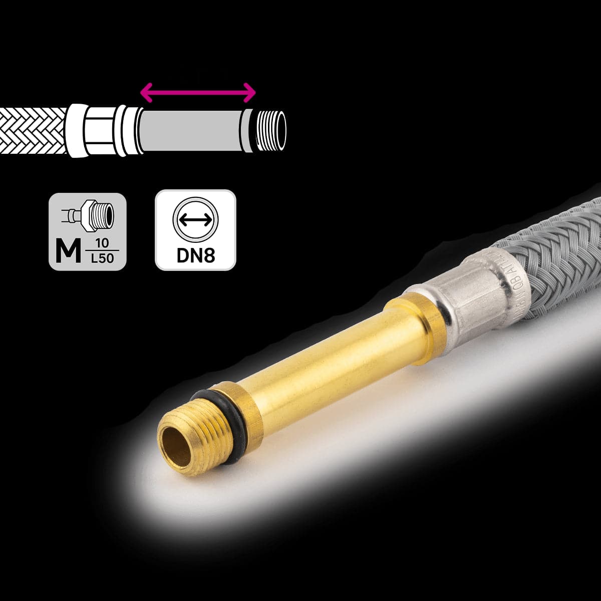 Bricocenter PET POLYMER HOSE DN8 F 1/2 M 10X1-L50 L 50 CM X EQUATION TAPS