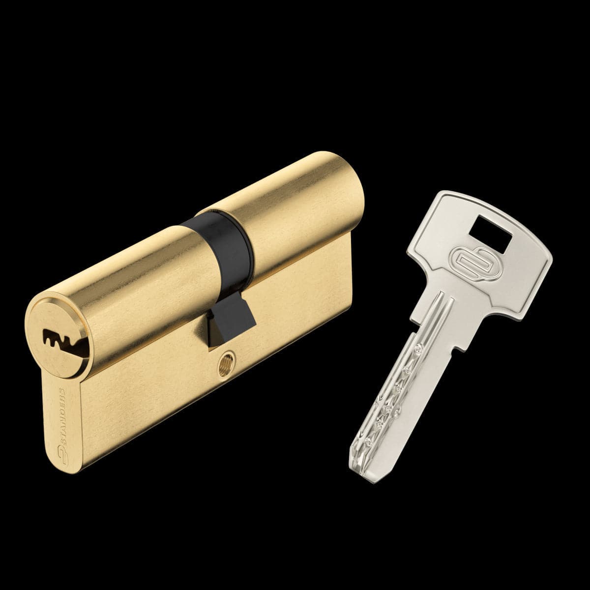 40+40 MM STANDERS BRASS CYLINDER, KEY/KEY, 4 NICKEL-PLATED STEEL KEYS