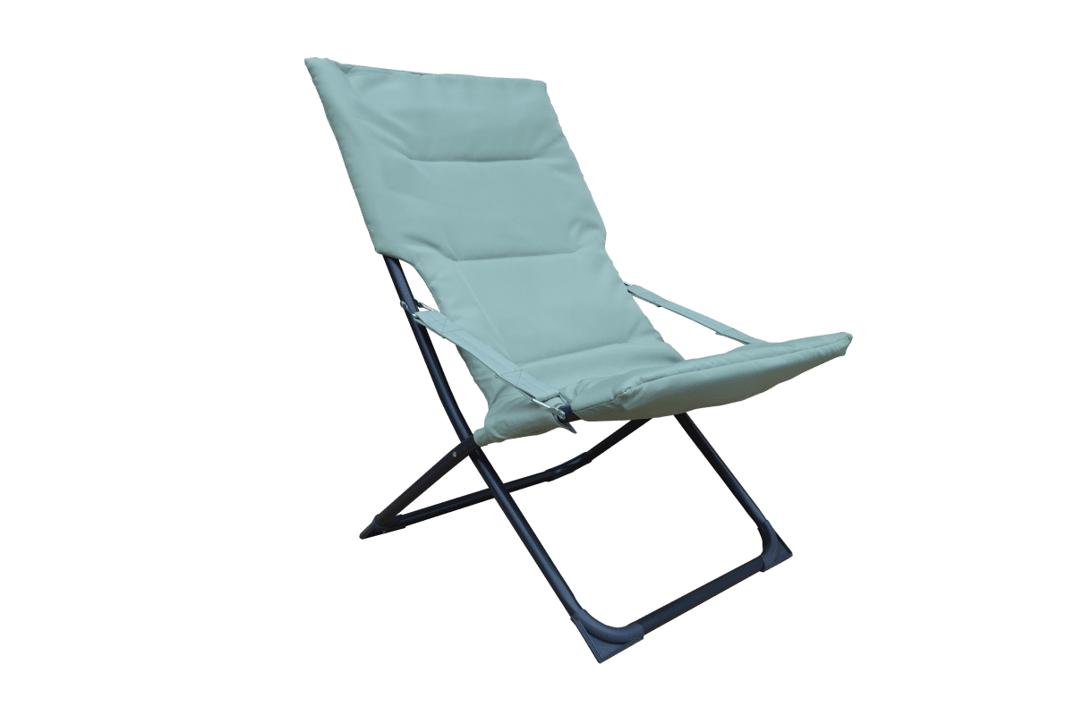 MARSELLA Relaxation chair steel, polyester green sage - best price from Maltashopper.com BR500013591