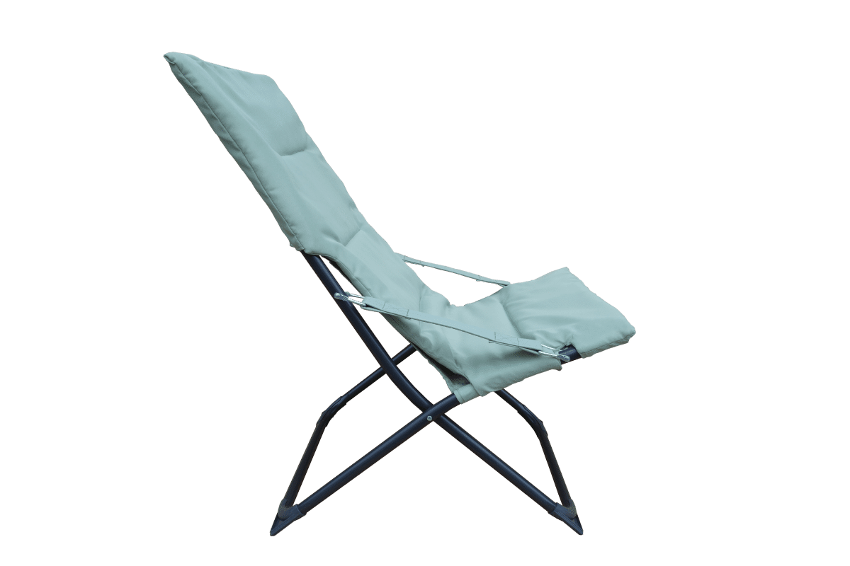 MARSELLA Relaxation chair steel, polyester green sage - best price from Maltashopper.com BR500013591