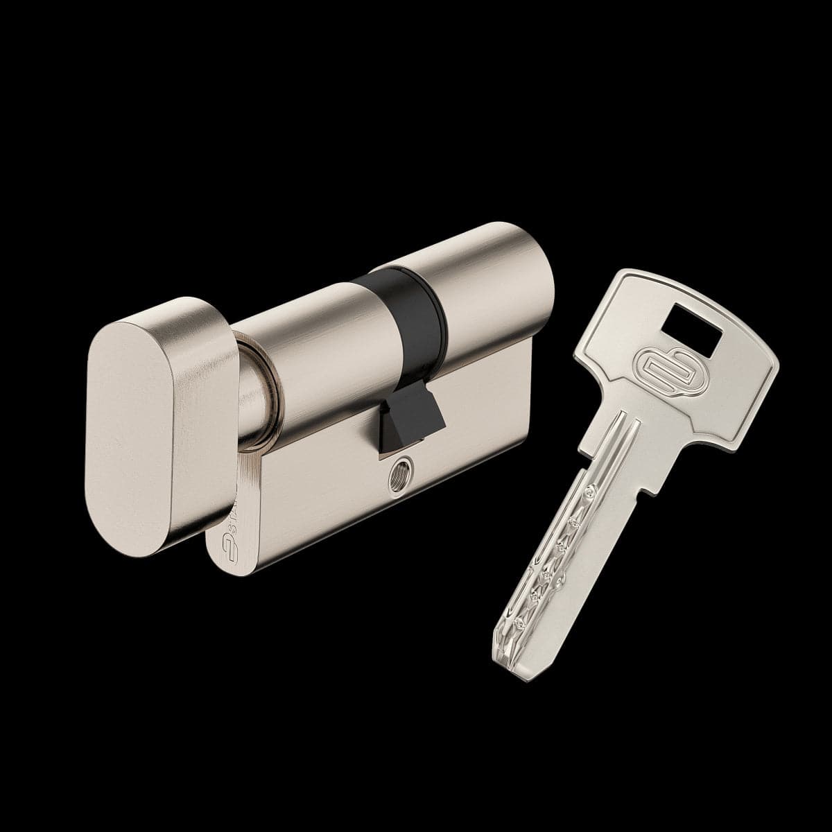 Bricocenter NICKEL-PLATED BRASS CYLINDER STANDERS 30+30MM, KEY/POMOLO, 4 NICKEL-PLATED STEEL KEYS