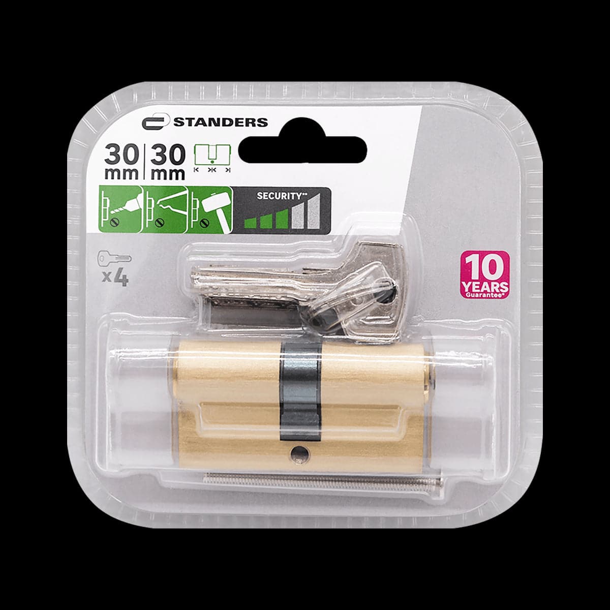 BRASS CYLINDER STANDERS 30+30MM, KEY/KEY, 4 NICKEL-PLATED STEEL KEYS - Premium Lock cylinders from Bricocenter - Just €12.99! Shop now at Maltashopper.com