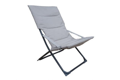 RELAXATION CHAIR MARSELLA Steel, polyester, taupe - best price from Maltashopper.com BR500012587