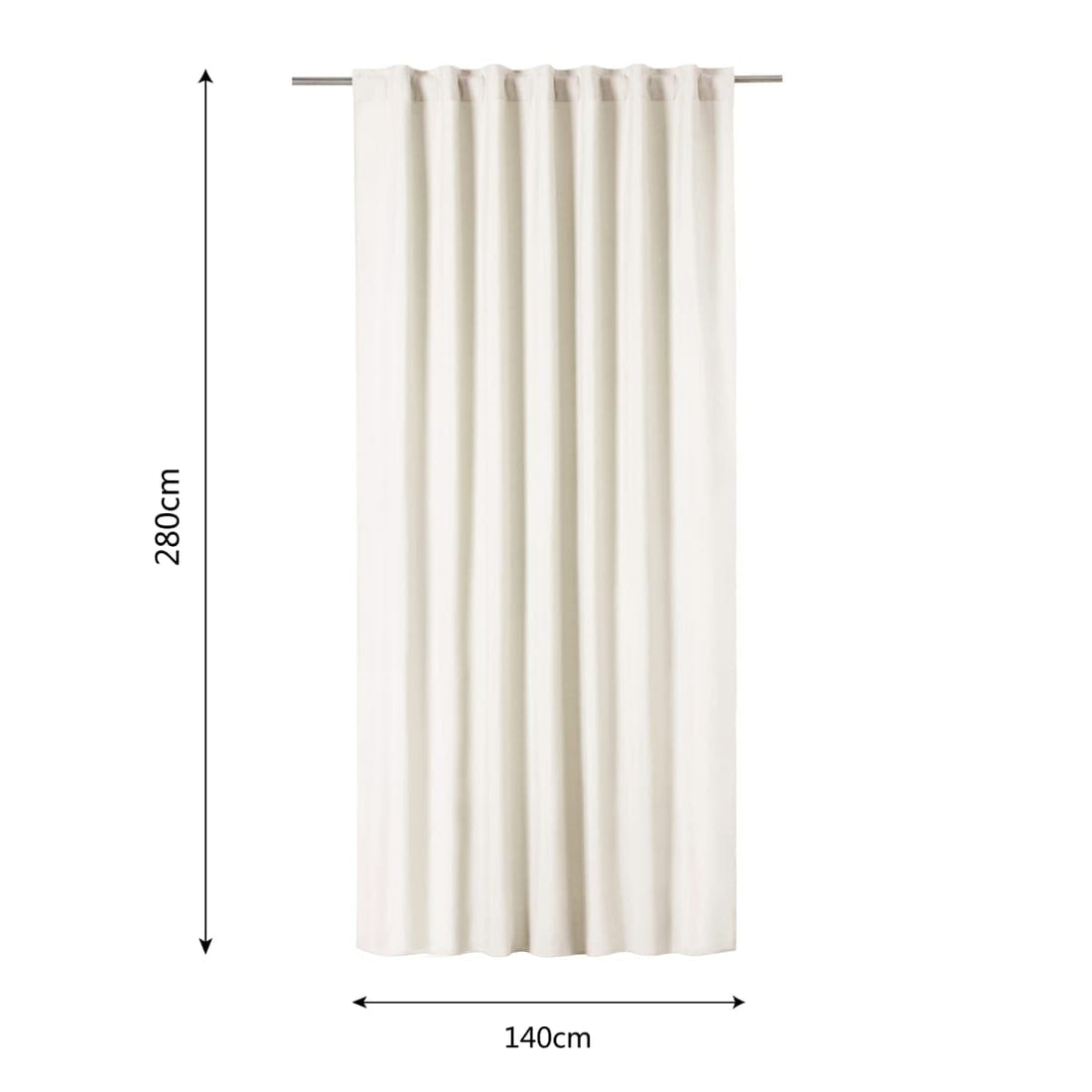 WHITE POLYCOTTON PHARREL OPAQUE CURTAIN 140X280 CM WEBBING AND CONCEALED HANGING LOOP - best price from Maltashopper.com BR480009550