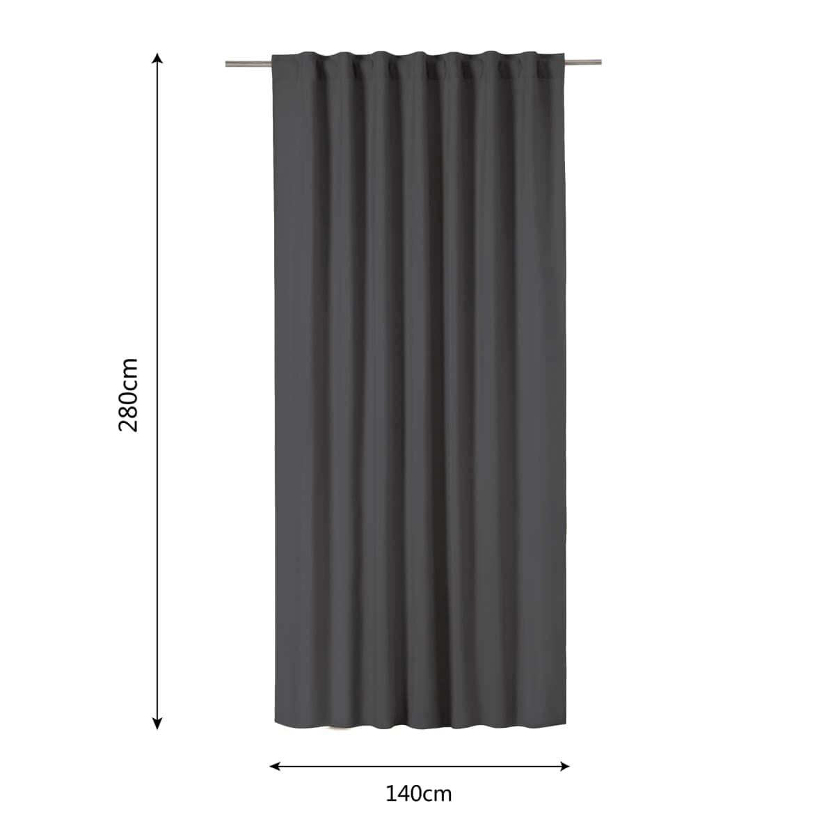 Bricocenter POLYCOTTON PHARREL OPAQUE CURTAIN MOON GREY 140X280 CM WEBBING AND HIDDEN LOOP