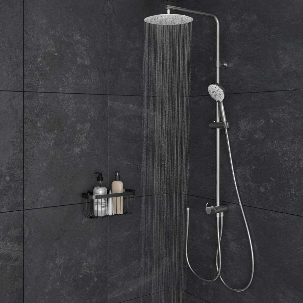 SHOWER KIT ICONS CHROME SHOWER HEAD DIAM. 30 CM SENSEA W/ DIVERTER - best price from Maltashopper.com BR430009085