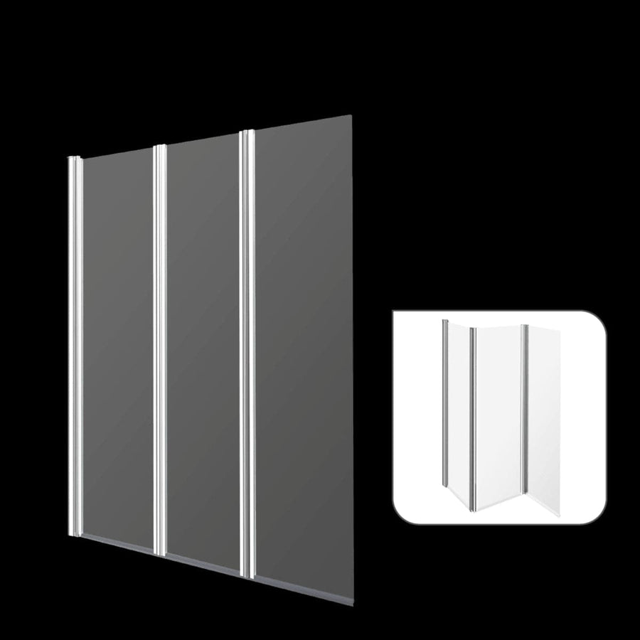 3-SIDED FOLDING BATHTUB WALL 140X120CM CRYSTAL CLEAR 5MM CHROME PROFILES ESSENTIAL - best price from Maltashopper.com BR430007268